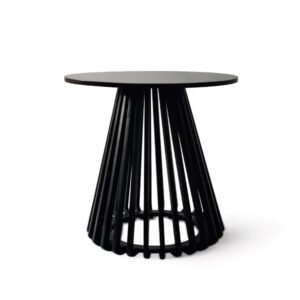 Birch Ribbed Side Table - Black