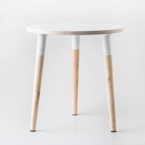 Birch Round Side Table - White