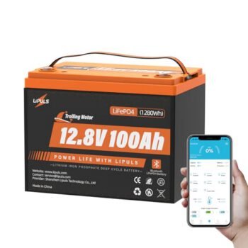 12.8V 100Ah Trolling Motor LiFePO4 Battery, Group 24 Lithium Battery Built-in 120A BMS & Grade A Cells, 15000 Cycles, Max.1280Wh Energy, 1536W Power, Perfect for Trolling Motor,...