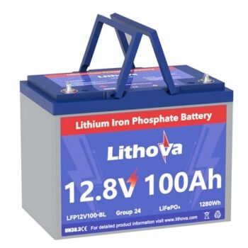 12V 100Ah LiFePO4 Battery, Up to15K Cycles, 1280Wh Higher Energy Density, Rechargeable Deep Cycle RV Lithium Battery, Group 24 for RVs,Yacht, Camper, Solar, Marine, Trolling...