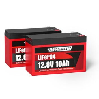 CYCLENBATT 2 Pack 12V 10Ah LiFePO4 Lithium Battery, UL Certified