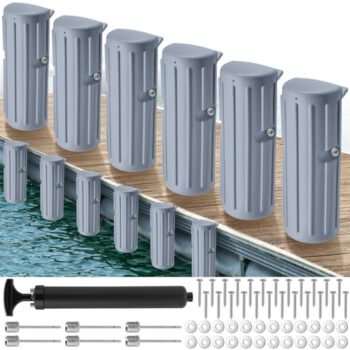 DaisyInner Dock Bumpers Fenders for Edging Docking Inflatable Corner Boat Fenders with Pump and Mounting Hardware for Straight-Edge Side Marine Bumpers for Buoy Pontoon...