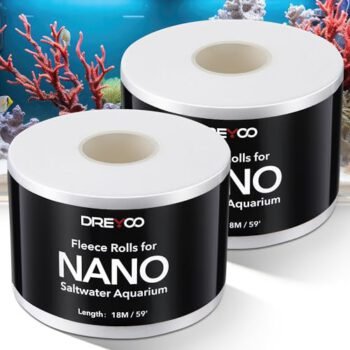 Dreyoo 2 Pack Replacement Fleece Roll Compatible with Red Reef NanoMat Roller Filters, 59' Length x 2.2" Width, Superior Filtration for Clean Clear Reef Tanks, Easy to Install