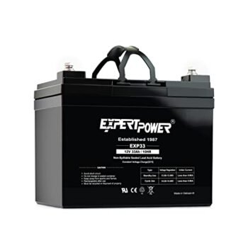 ExpertPower EXP33-12V 33Ah SLA AGM Battery for Solar Energy Storage, UPS, Trailer, Security System, Mobility Scooter, Small Marine Battery Backup, Rechargeable 12V Batteries...