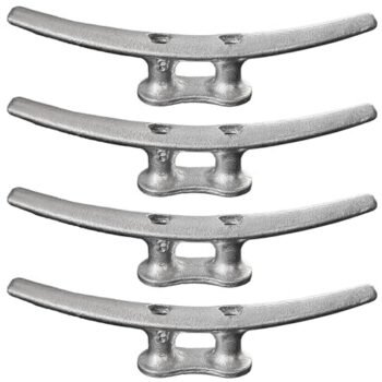 Laorde Boat Dock Cleats Galvanized 8"/10"/12" Large Cast Iron Dock Cleats Marine Grade Rope Cleat for Mooring, Pier, Deck, Tie Down (10 inch 4 Pack)