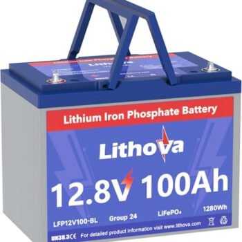Lithova 12V 100Ah Trolling Motor LiFePO4 Battery for RVs,Marine,Boat,Solar