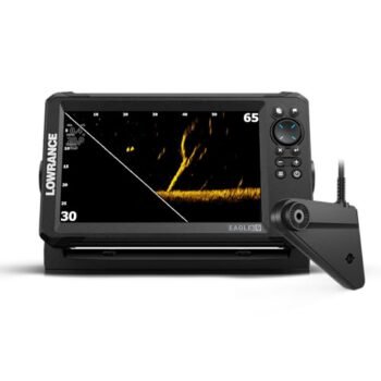 Lowrance Eagle Eye 9 Live Sonar FishFinder/Chartplotter with Transom-Mount Transducer and Preloaded C-MAP U.S. & Canada Charts, 9-inch IPS Screen, Black, 000-16232-001