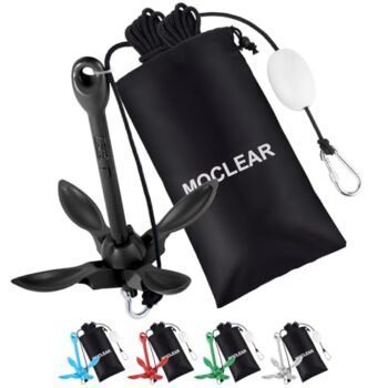Moclear Kayak Anchor Kit, 3.5 lb Compact Folding Grapnel Anchor-Boat Anchor
