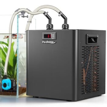 Poafamx 1/3 HP Aquarium Chiller, Quiet Fish Tank Water Chiller 40-80 Gal