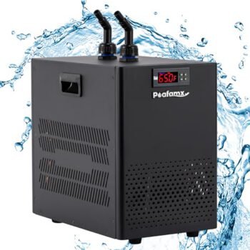 Poafamx Aquarium Chiller 26gal, 1/13 HP Small Water Chiller for Axolotl