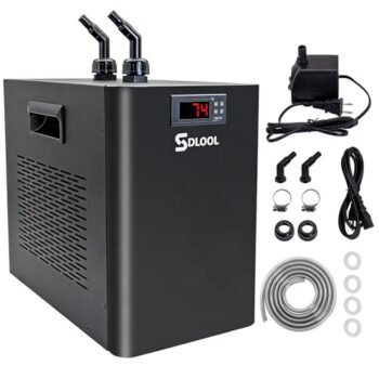 SDLOOL Aquarium Chiller 42gal, 1/10 HP Water Chiller 160L Fish Tank Hydroponics Cooling System with Quiet Design Refrigeration Compressor for Water Weeds Axolotl Jellyfish Coral...