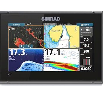 Simrad GO9 XSE Chartplotter and Fishfinder with 83/200 Transom Mount Transducer and C-MAP Discover Chart Card, 9 Inch Screen, Black, 000-16293-001