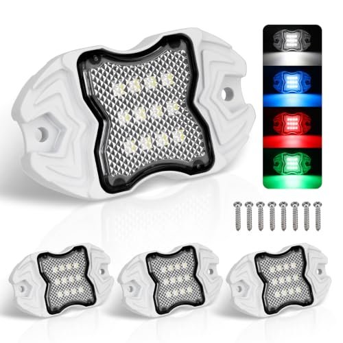 ULITECO 4PCS RGBW Boat Courtesy Lights, IP68 Waterproof 12V