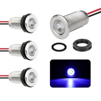 ULITECO Marine LED Boat Interior Lights, 12V-24V, 4PCS Blue, IP68